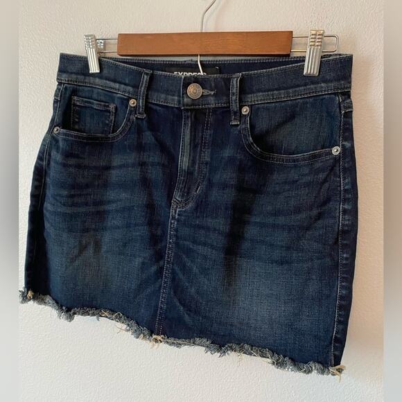 Express Women's 6 90's Y2K Rockabilly Denim Mini Skirt Sexy Baddie Streetwear - Picture 2 of 8